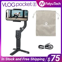 FeiyuTech OFFICIAL Vlog Pocket 2 Handheld Smartphone Gimbal Stabilizer selfie stick for iPhone 12 11 XS  Samsung S20 FE Xiaomi