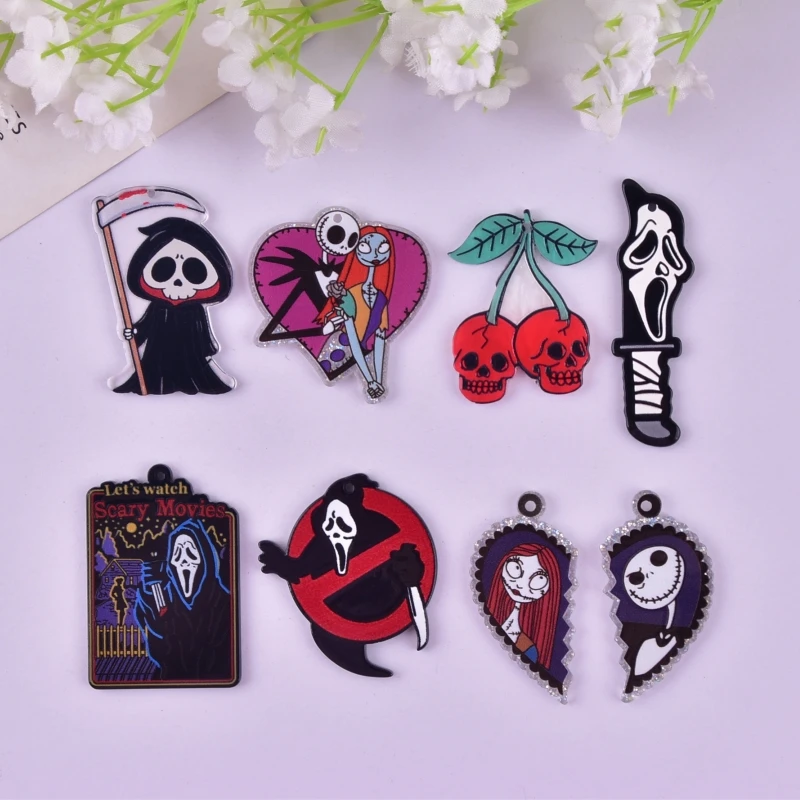 Микс 10 шт./упак. Хэллоуин Череп Призрак Подвески Подвеска для изготовления