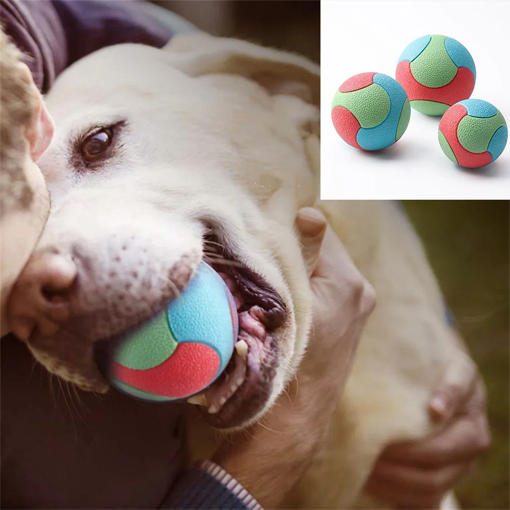 

Dog Bouncy Rubber Ball Indestructible Pet Chew Toys Ball Puppy Interactive Training Solid Balls Bite-Resistant Molar Teeth Toy