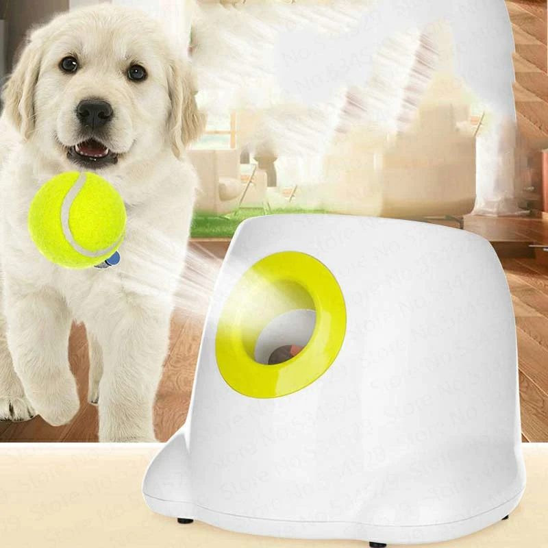

Dog Toy Automatic Ball Launcher for Small Dogs Tennis Ball Throwing Thrower Machine 3 Balls Include 3/6/9meter Catapult Distance