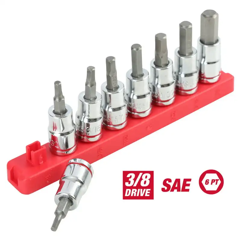 

For 9-Piece 3/8-inch Drive Standard SAE Sockets, Hex Bit Set car accessories Free Shipping car products