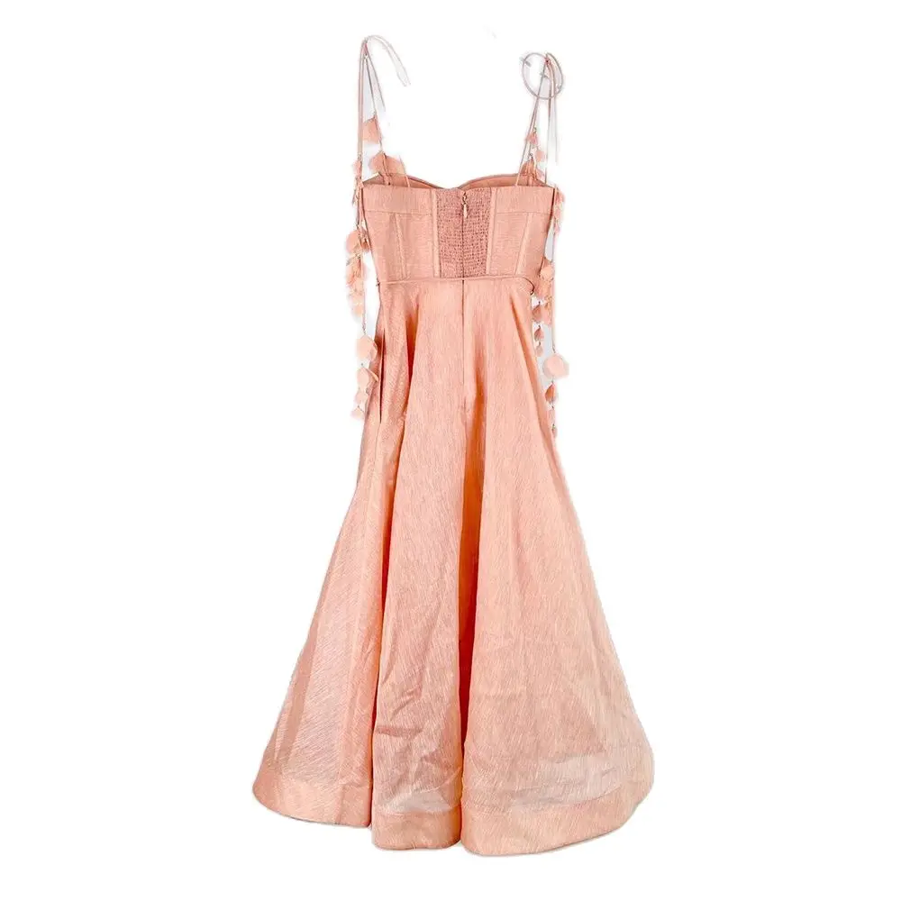 

2023 Top quality Summer new Strap Dress Silk Linen Blend Dresses