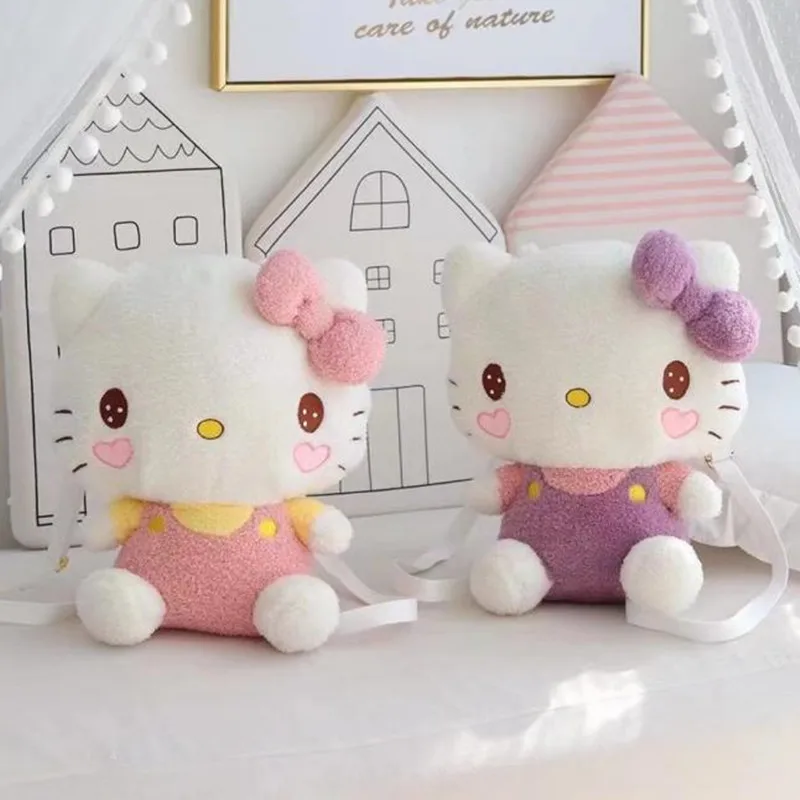 

Kawaii Sanriod аниме серия Hello Kt плюшевый рюкзак Кукла милая девочка сумка-мессенджер через плечо для маленьких мальчиков девочек подружки праздн...