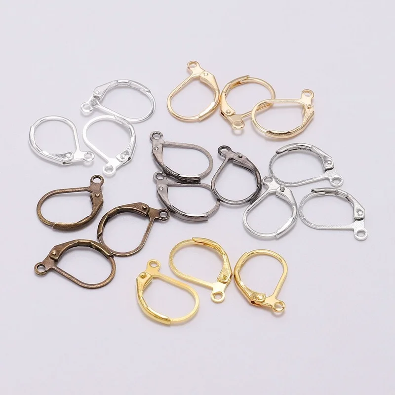 

20pcs/lot 15*10mm French Lever Earring Hooks Wire Settings Base Hoops Earrings For DIY Jewelry Making Supplies