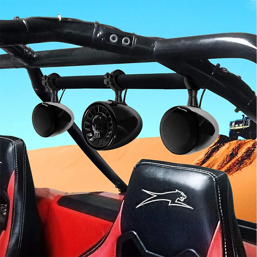 Atv Utv Rzr Polaris Wildcat Marine Stereo Bluetooth Speakers Radio With Subwoofer