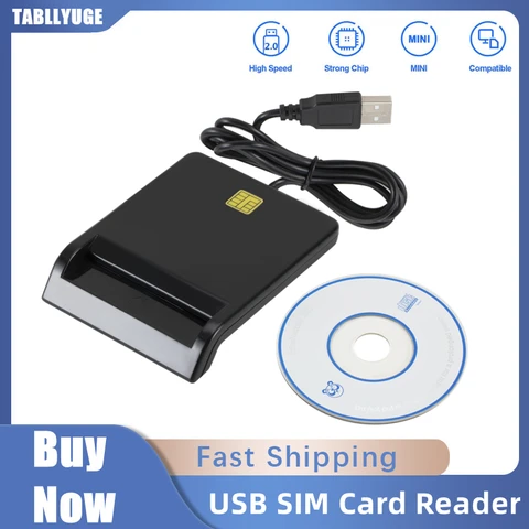 USB Смарт-кардридер TABLLYUGE для SD TF MMC карт, ISO 7816 для Windows 7 8 10 Linux