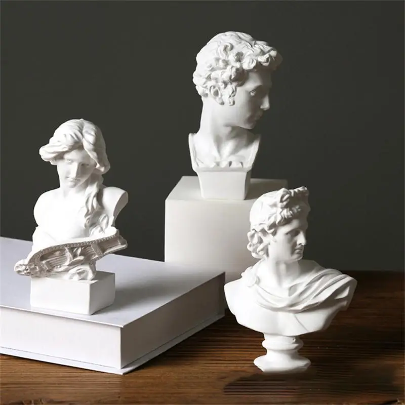 

Resin Avatar Ornament Anti-fall Resin Sculpture Home Decorations Thick Handicraft Sculpture Good-looking Plaster Bust White Diy