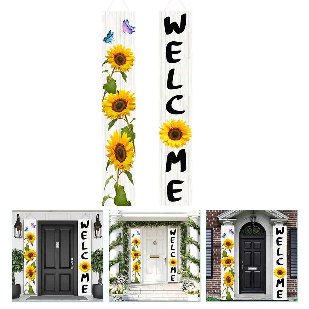 

Porch Sign Welcome Fall Door Banners Front Banner Summer Sunflower Party Decorationhanging Standing Happy Harvest Spring Holiday