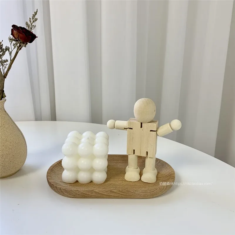 Мультяшная деревянная произведения искусства подвижная кукольная настольная