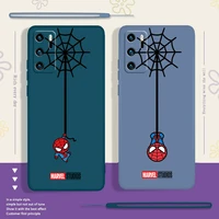cute marvel spider man for huawei p 50 40 30 20 smart 2021 2019 lite pro plus liquid rope silicone soft phone case cover