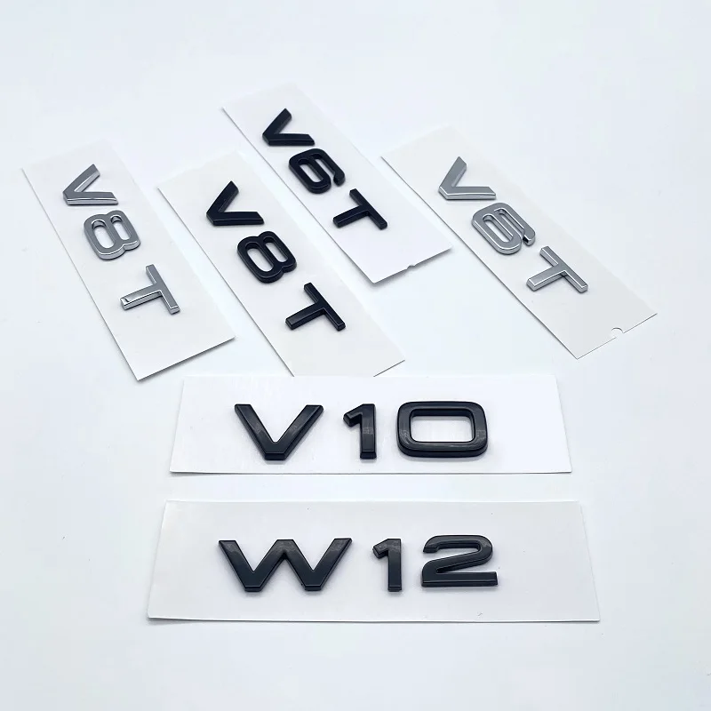 

Letter Number Emblem V6T V8T V10 W12 Car Styling Fender Side Rear Trunk Badge Logo Sticker for Audi A4L A5 A6L A7 A8L TT RS7 SQ5