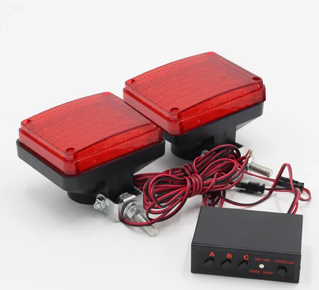 

Red/Red POLICE Motorcycle Led driving flash light Fog light Moto Emergency warning Strobe flasher beacon signal Caution lamp