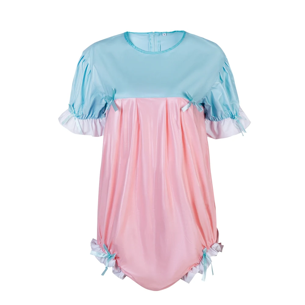 2 цвета пэчворк для взрослых детей ПВХ боди с застежкой в промежности пижамы ABDL