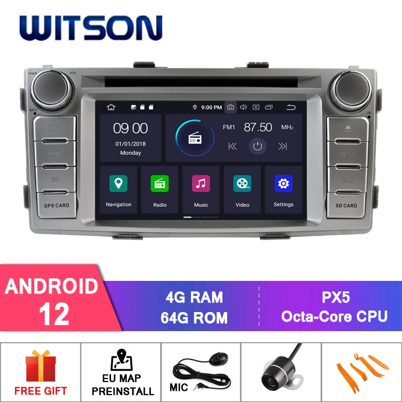 

WITSON Android 12 Автомобильная стерео-система для TOYOTA HILUX 2012 Carplay мультимедийная автомобильная аудиосистема GPS-навигация WiFi автомобильное головно...
