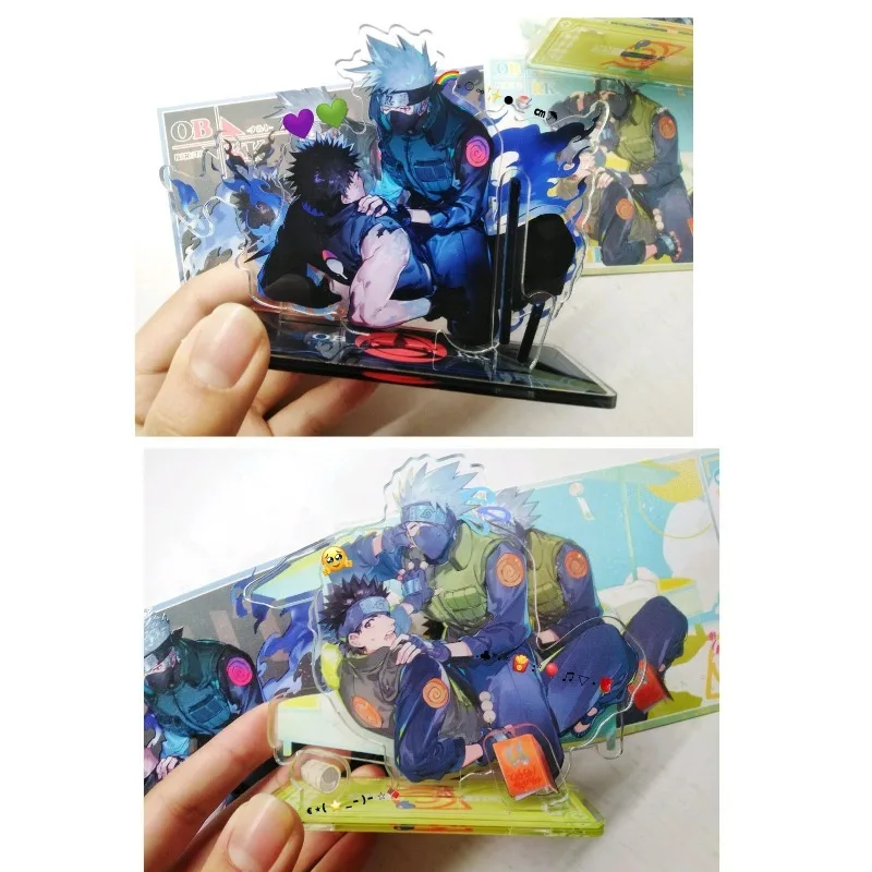 Акриловая фигурка-подставка NARUTO: Учиха Обито и Хатаке Какаши, аниме-атрибутика, милые мультяшные персонажи, оригинальная двойная фигурка-стенд (art.: 3920db4413486) - 3920db4413486