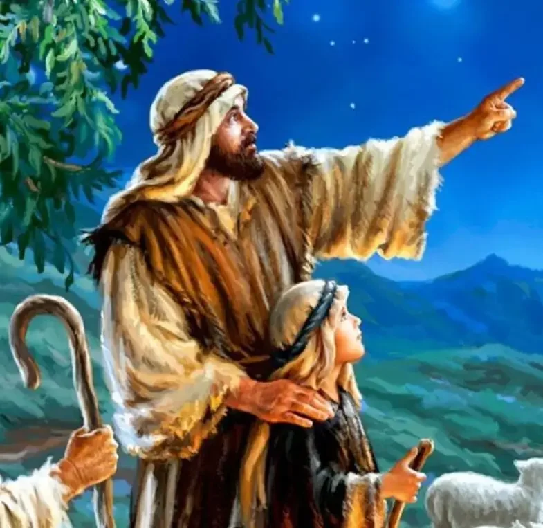 Три овчарки отправляются к их флока овец и ягнят во время накладной The Bright Star Of