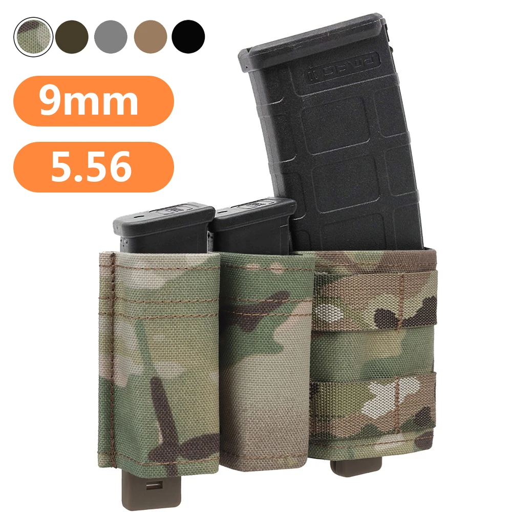 

Tactical 9mm 5.56 MOLLE Magazine Pouch Kydex Wedge Insert KYWI Style Malice Strap Clip Hunting Airsoft Paintball Holster
