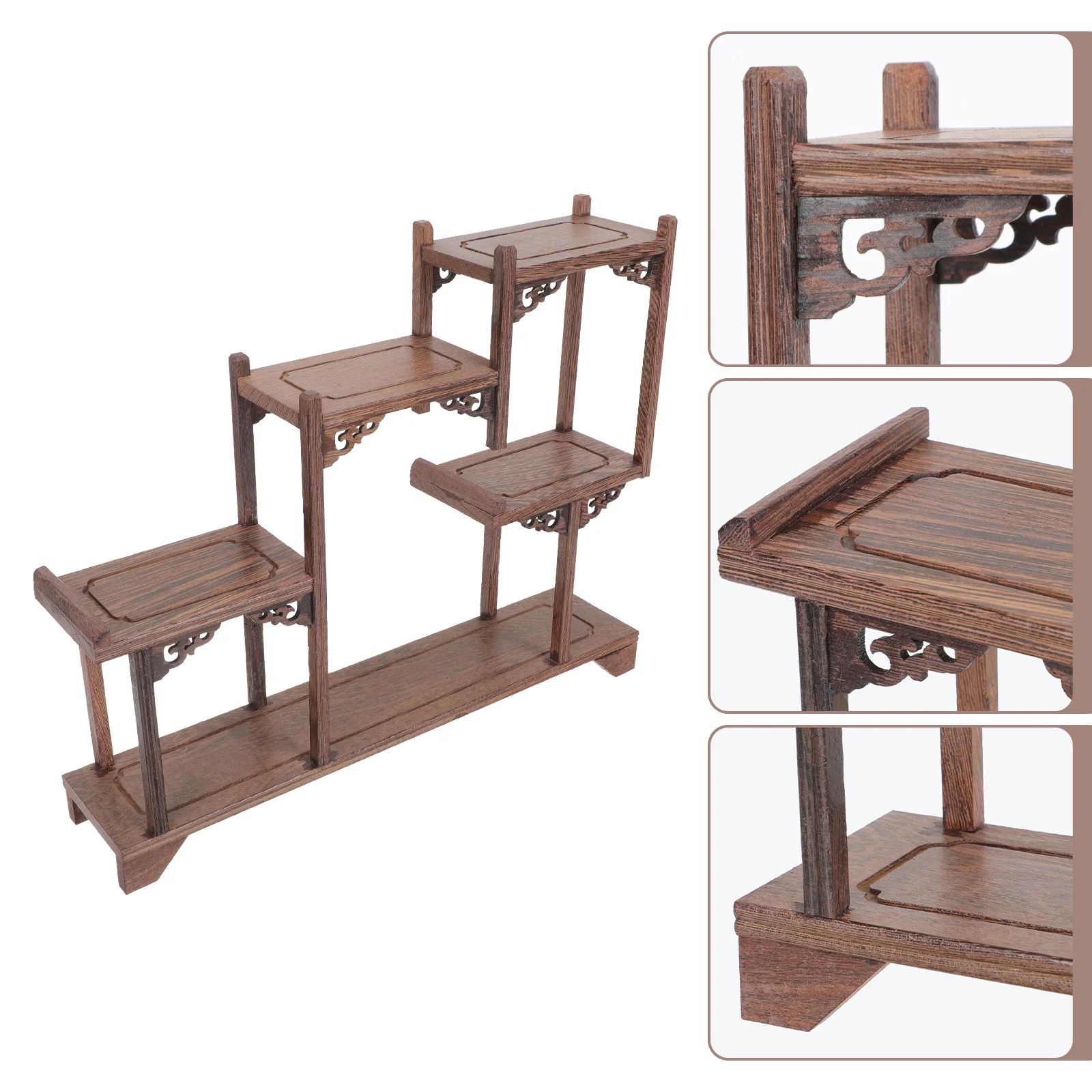 

Stand Display Rack Figuremodel Storage Action Wooden Base Supportvintage Chinese Holder Shelf Curio Stands