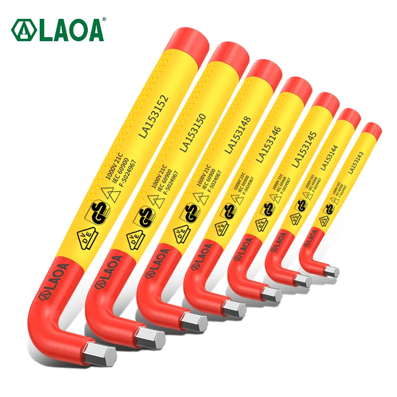 

LAOA 1000V Insulated Hex Wrench S2 Alloy Steel Hardware Hex Wrench Hand Tool VDE Electrician Hex Key