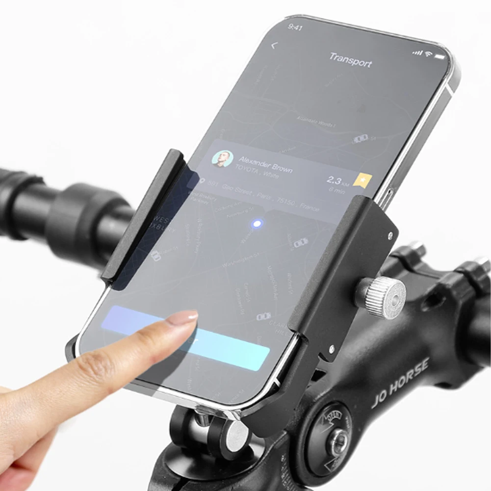 

Adjustable Bike Phone Holder Aluminum Alloy Front Fork Phone Mount Anti Shake Bike Navigation Bracket for 3.5-7.2inch Phones