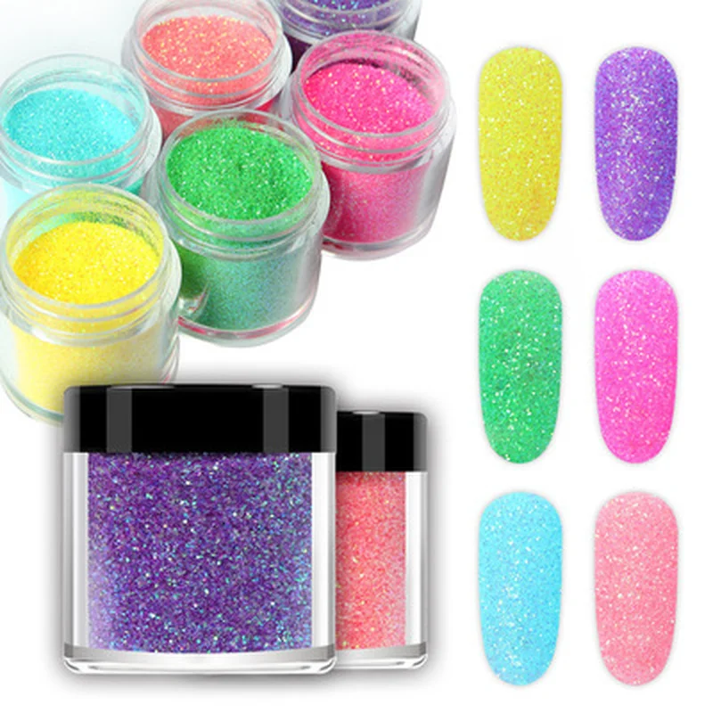 

10Ml Shiny Sugar Nail Art Glitter Powder Colorful Sequin Candy Chrome Pigment Dust For UV Gel Polish Charms Nail Art Decorations