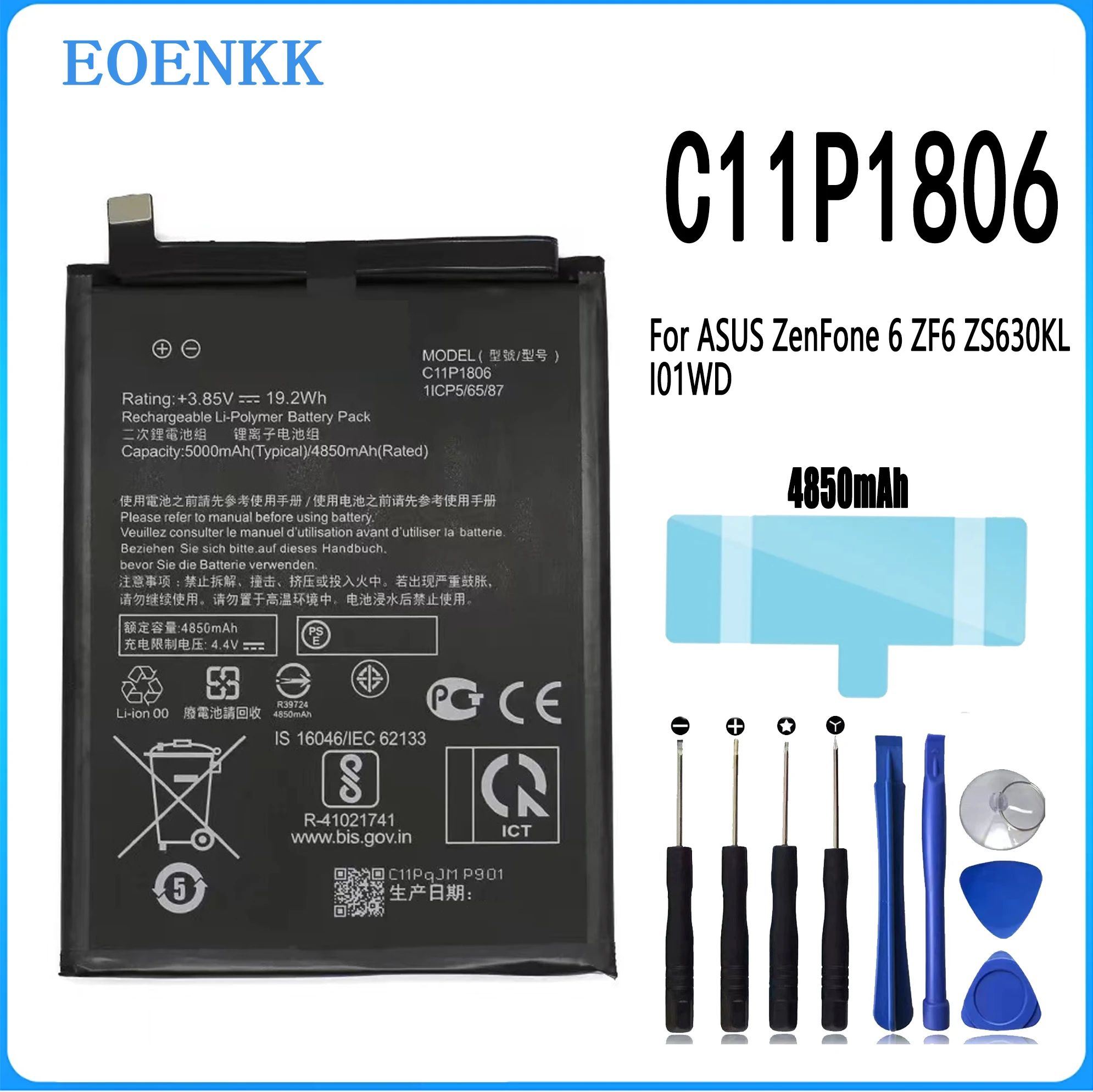 C11P1806 Battery For ASUS ZenFone 6 ZF6 ZS630KL I01WD Repair Part Original Capacity Phone Batteries Bateria