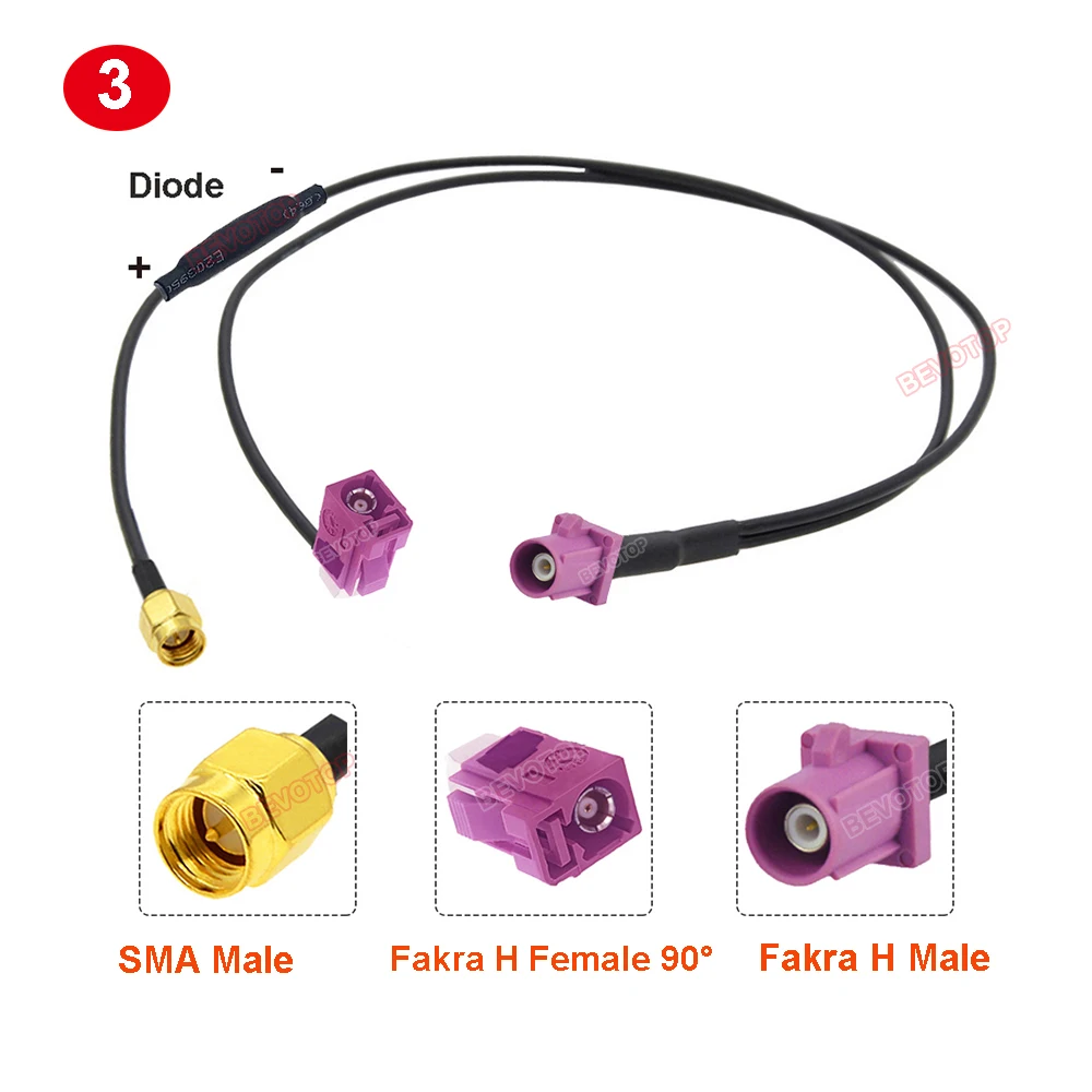 BEVOTOP Кабель-разветвитель Fakra H  RG174 30/50/100/150 см