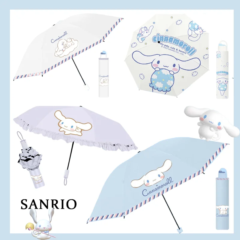 

Sanrio Kawaii Cinnamoroll Umbrella Anime Hello Kitty UV Protection Sunny Rainy Day Dual-Use Automatic Folding Umbrella Sunshade