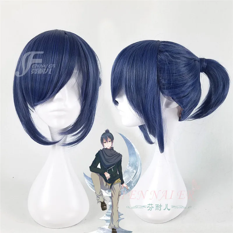 

Anime Future City No.6 Nezumi Cosplay Wig 45cm Short Ponytail Anime Cosplay Wigs Blue Grey Mixed Wigs