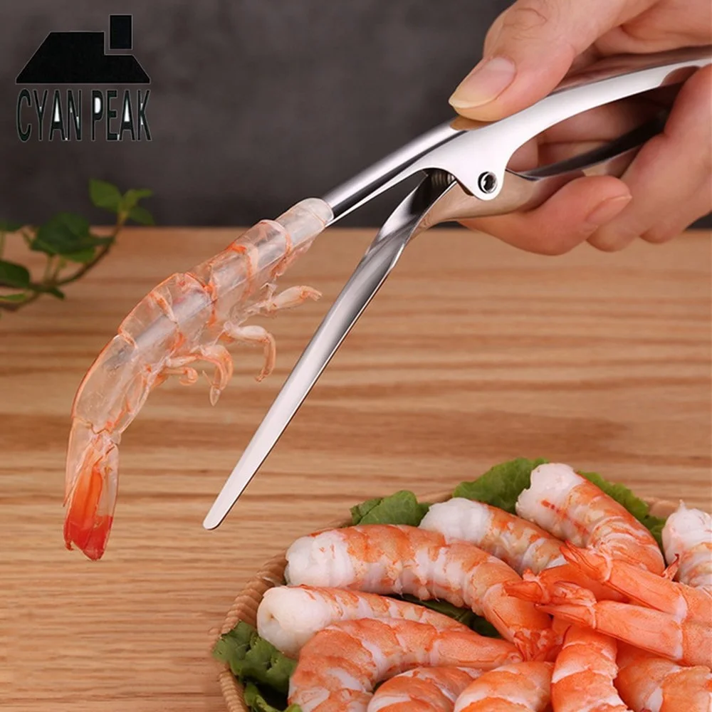 

Portable shrimp peeler kitchenware 304 stainless steel to shrimp line lobster utility kitchen supplies seafood tool separator