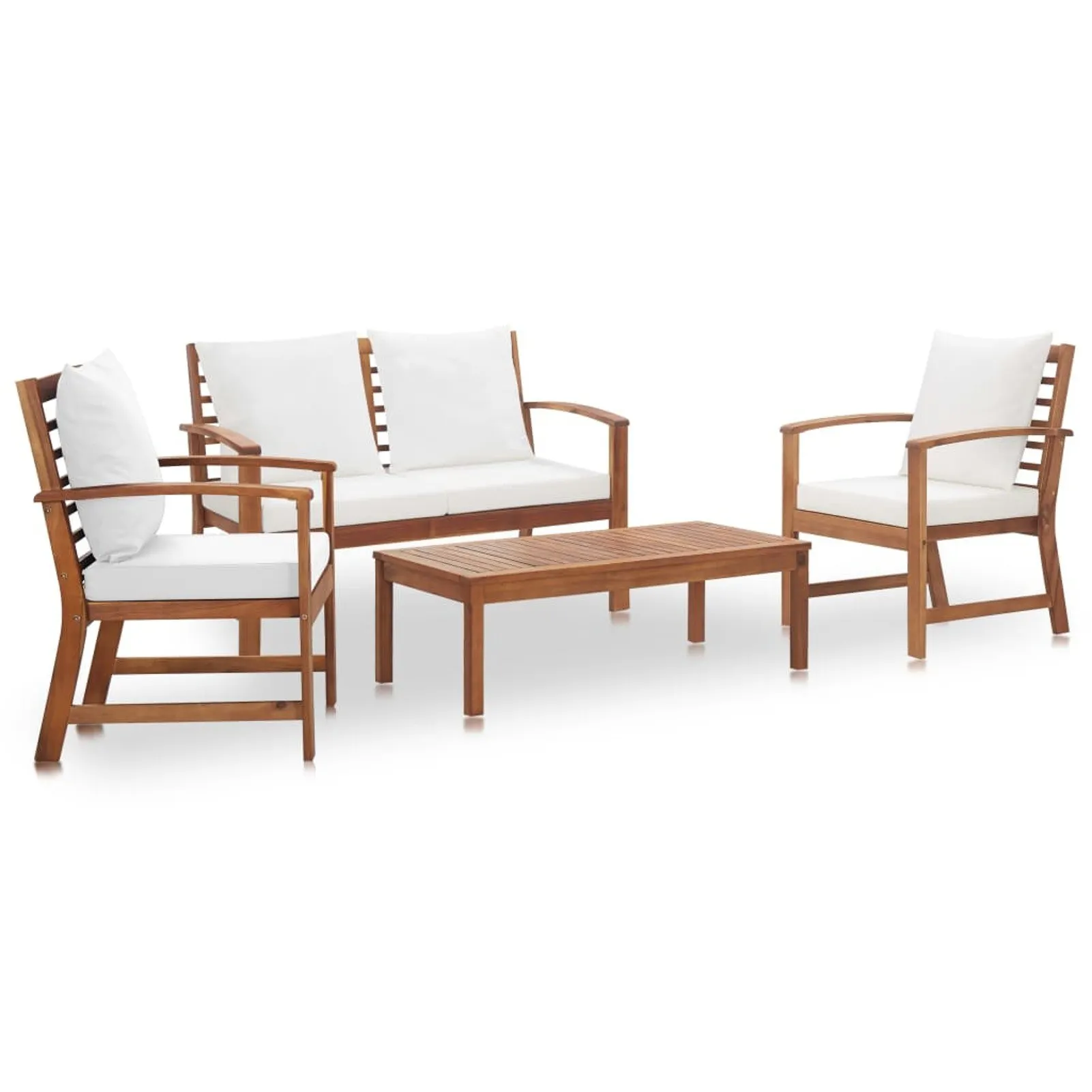 

4 Piece Garden Lounge Set with Cushions Solid Acacia Wood