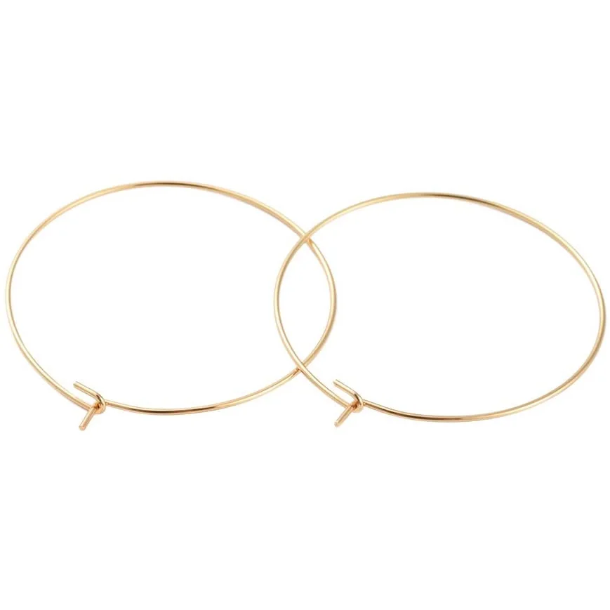 

100PCS Golden 304 Stainless Steel Golden Hoop Earring Findings Charms Findings for Women Adults35x0.7mm