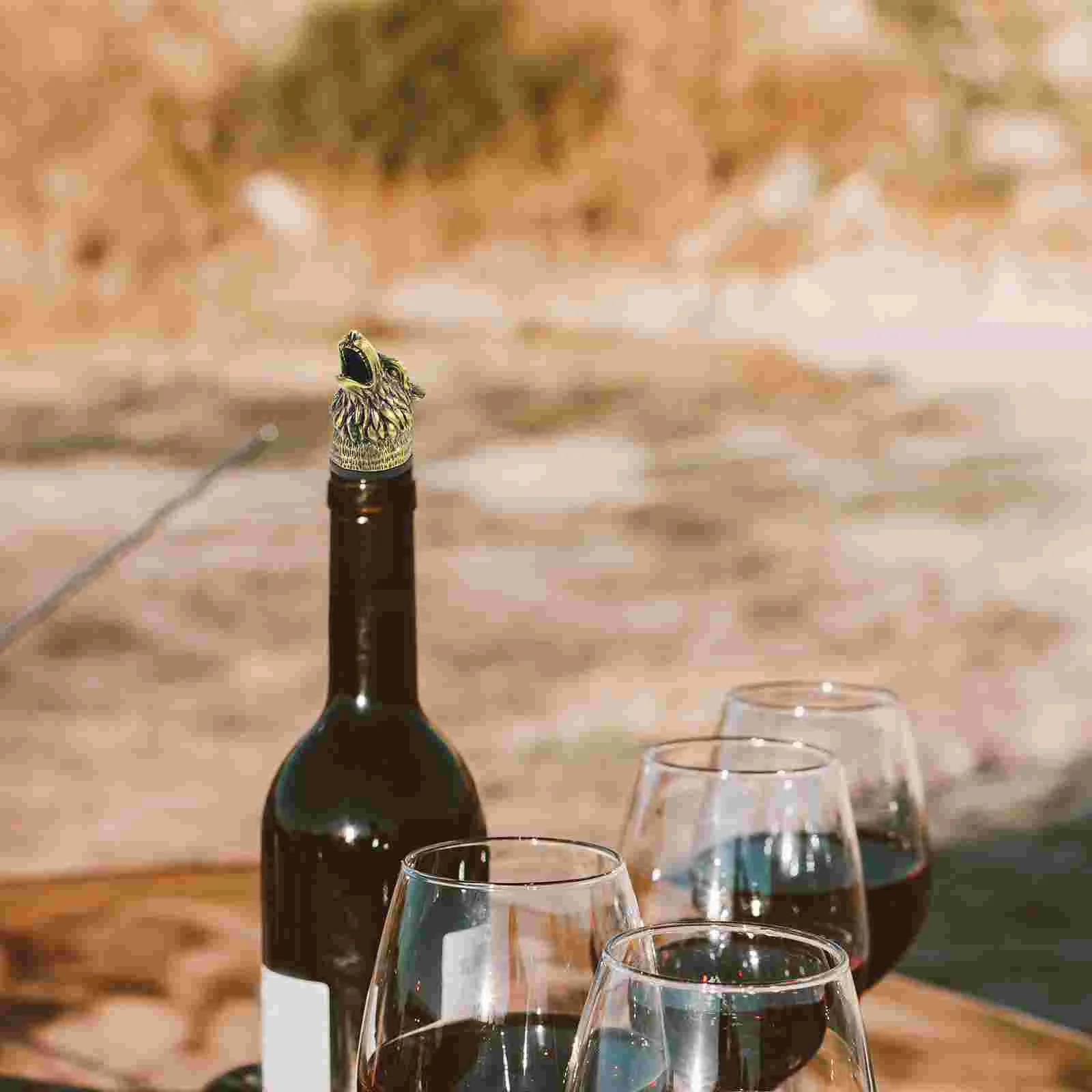 Головка волка пробки для бутылок вакуумный аератор масла животных практичные