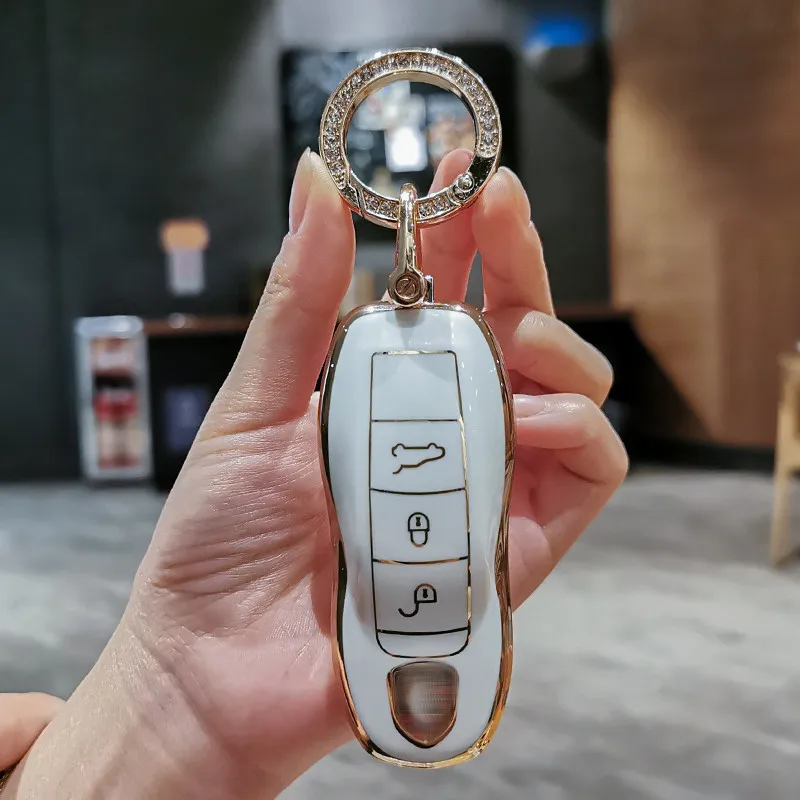 

For Porsche Car Key Case Cover Cayenne 958 911 Lepin 996 997 Macan Boxster Panamera 944 924 997 Panamera 971 9YA 718 Keychain