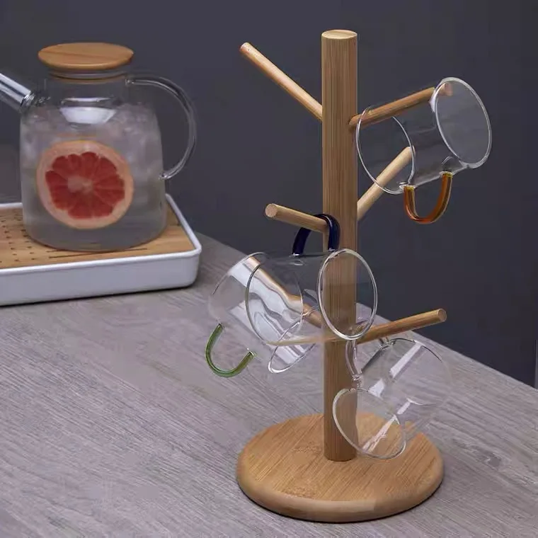 1 шт. бытовая вешалка для капельной чашки из массива дерева бамбука креативная