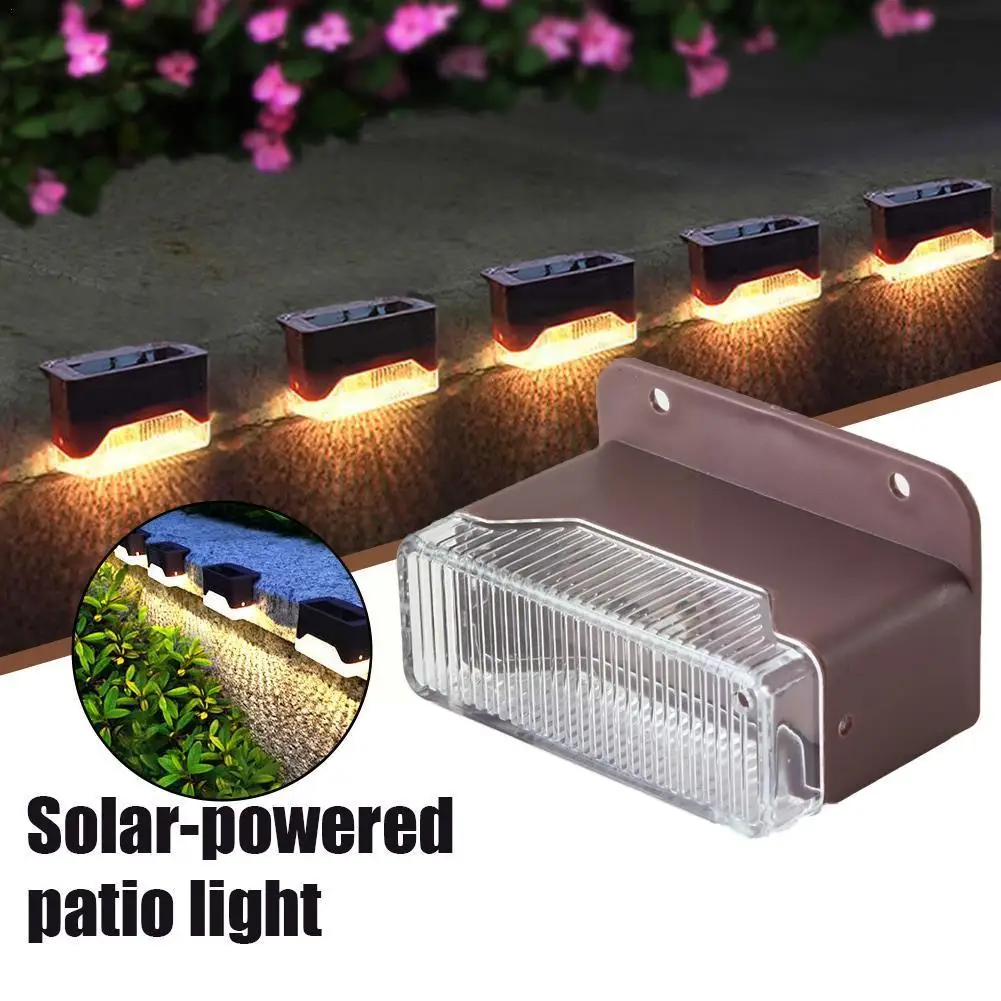 

New Warm White Led Solar Lamp Stair Outdoor Garden Lights Waterproof Solar Power Balcony Light Decoration For Patio St U1u3