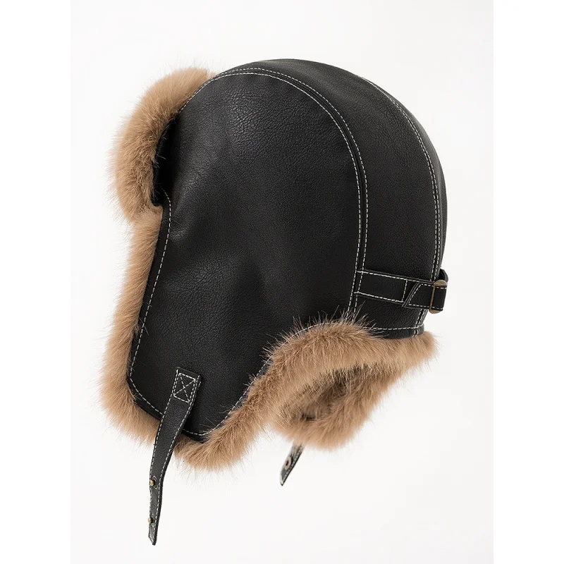 Зимняя кепка Leifeng мужская зимняя уличная морозостойкая теплая шапка ушанки на