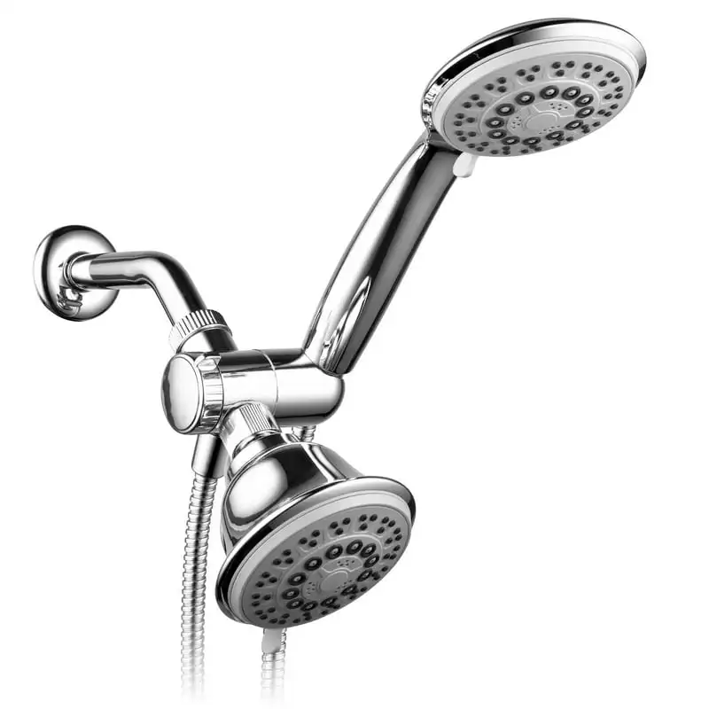 

Pressure 48 Luxury 2-in-1 Showerhead Combo with Stainless Steel Hose - Use Fixed and Handheld Shower Separately or Together /