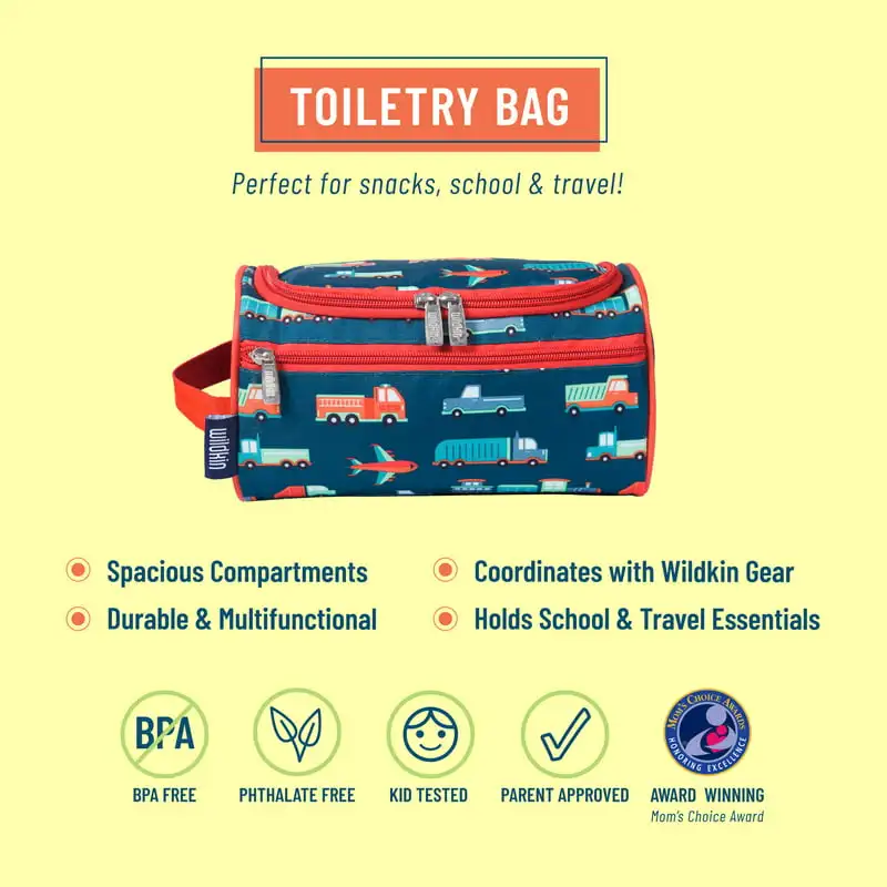 High-Quality Toiletry Bag with Zippered Exterior Front Pocket, Mesh Interior Pocket for Boys, Girls and Adults, Perfect for Tran