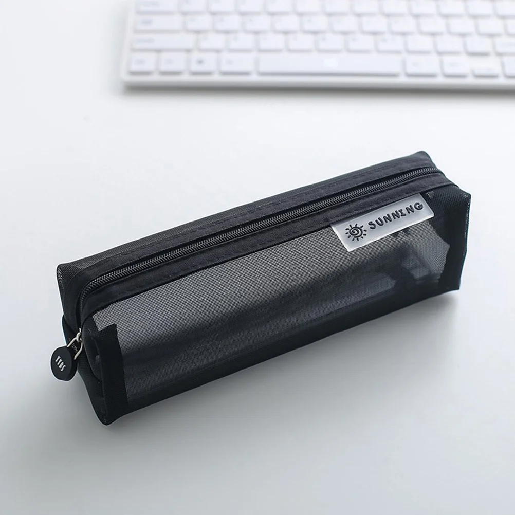 

Clear Pen Holder Case Mesh Transparent Student Students Stationery Container