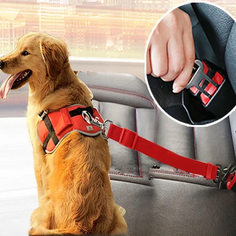 

1PC Pet Car Seat Belt Quick Release Adjustable Harness Lead Clip for Small Medium Dog Travel Clip Pet Supplies Car Accessories