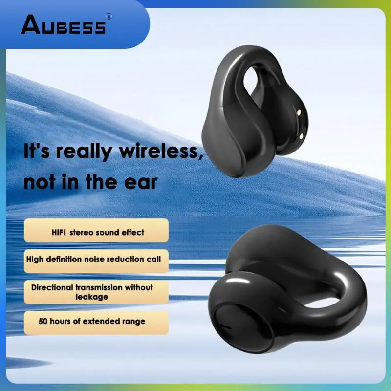 

Mini Earring Wireless Sound Earcuffs Bone Conduction Ear Clip For Polvcdg With Mic Earphones Deep Bass Sport Headset