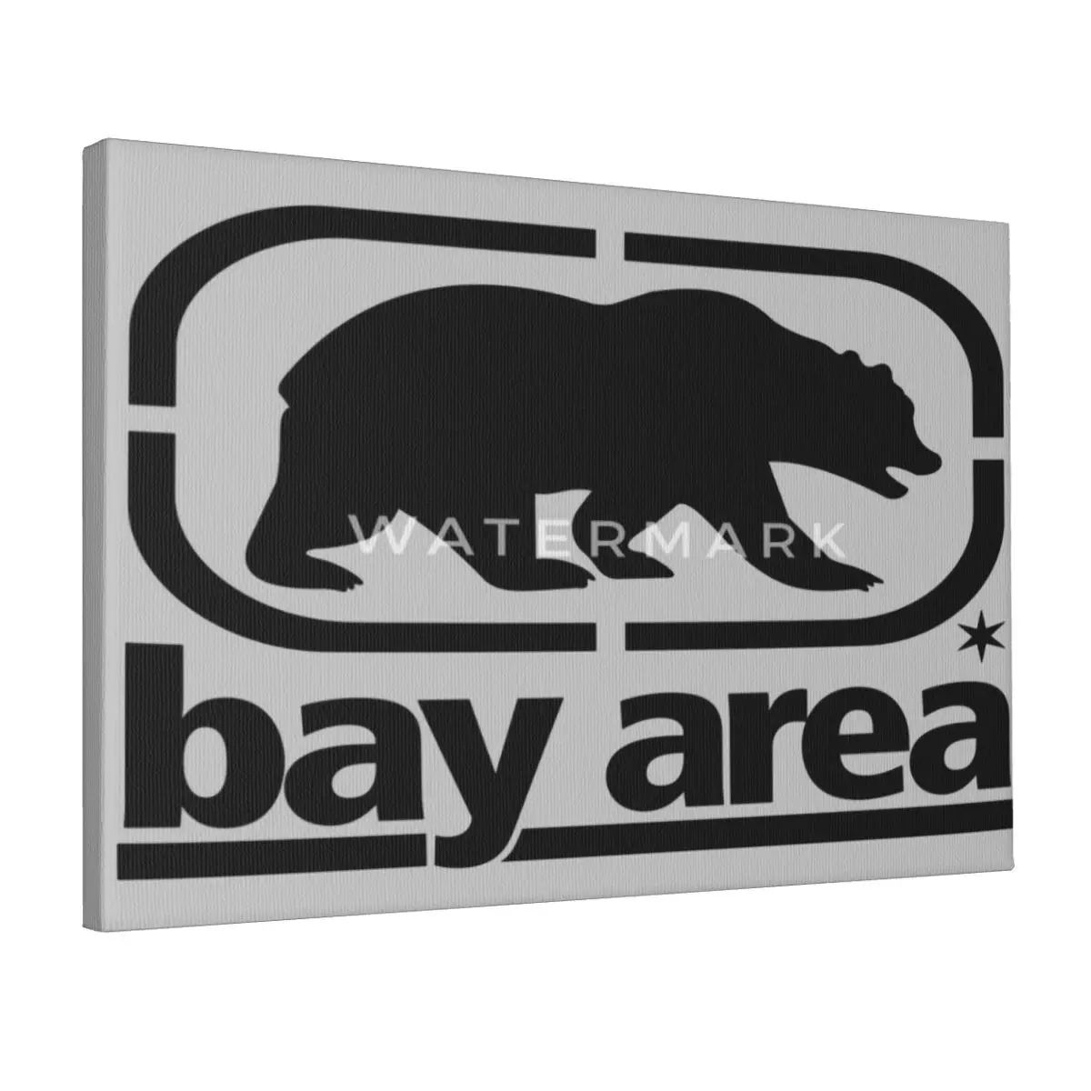 

Bay-area-front-bear Canvas Frameless Painting Trendy Natural Solid Wood Frame Perfect Gift Scratch-Resistant Customizable