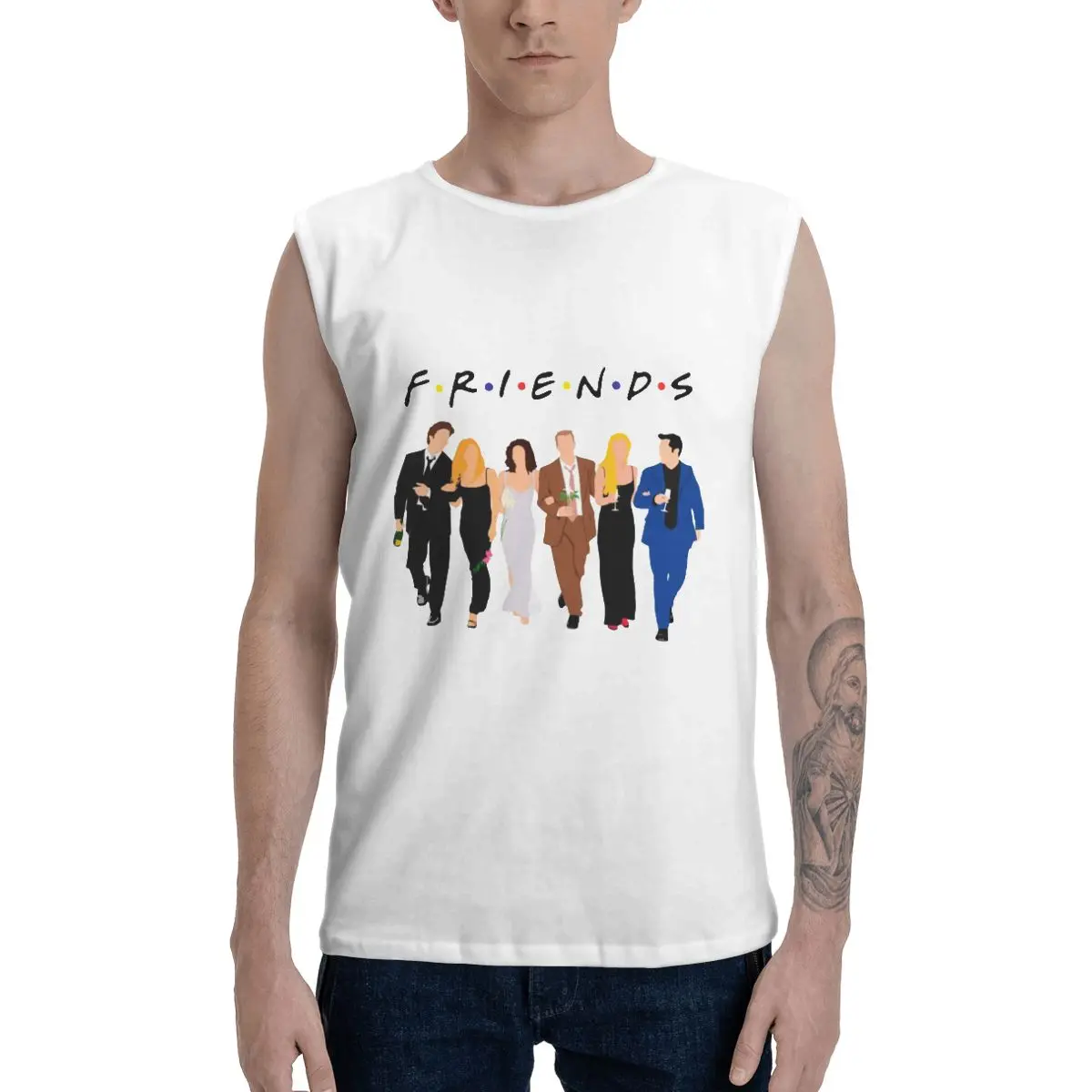 

Мужские майки Friends Reunion, 100% хлопок, новинка, спортивный жилет, классика