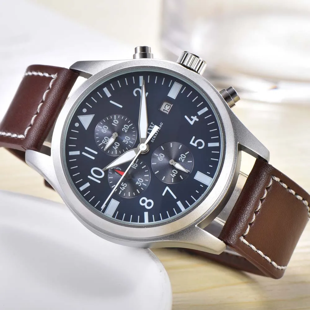

New Luxury Brand Watch For Mens Business Multifunction Automatic Date Waterproof Watches Military Sports Chronograph AAA Clocks