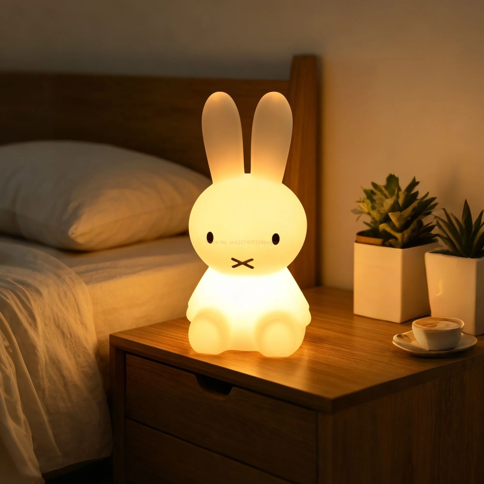Фото Новинка! 28-сантиметровый ночник Miffy в скандинавском стиле, милый, красочный, с дистанционным управлением, для спальни, в виде мультяшного персонажа, милый подарок-игрушка. №5