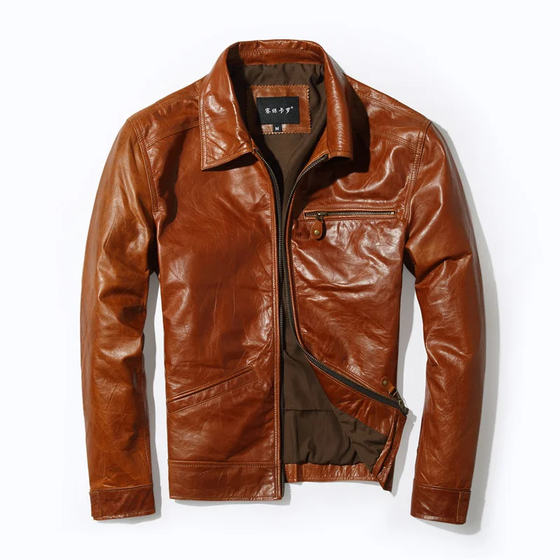 

Winter Autumn Genuine Leather Jacket Men Streetweaar Real Leather Coat Man Moto Biker Vintage Cow Leather Jackets Coats