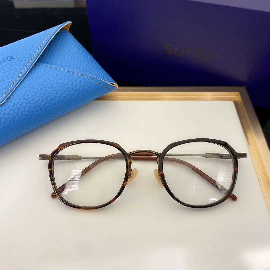 

Супер Samsung M-44 оптические очки для унисекс Ретро Стиль Анти-синий свет пластина титановые доски овальные полная оправа с коробкой