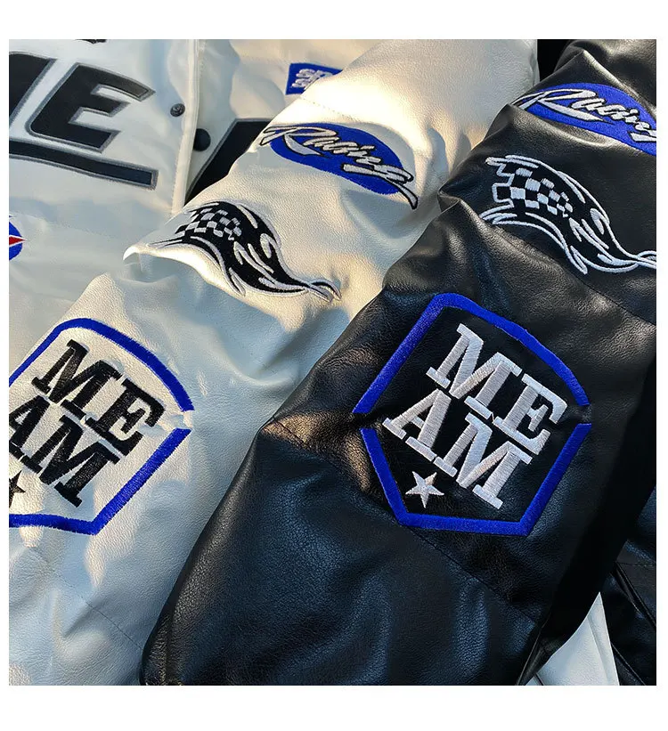 2022 Fashion New Winter Men's Jacket HipHop PU Leather Thick Cotton Coat for Men and Women Couple Winter Loose Thick Clothes