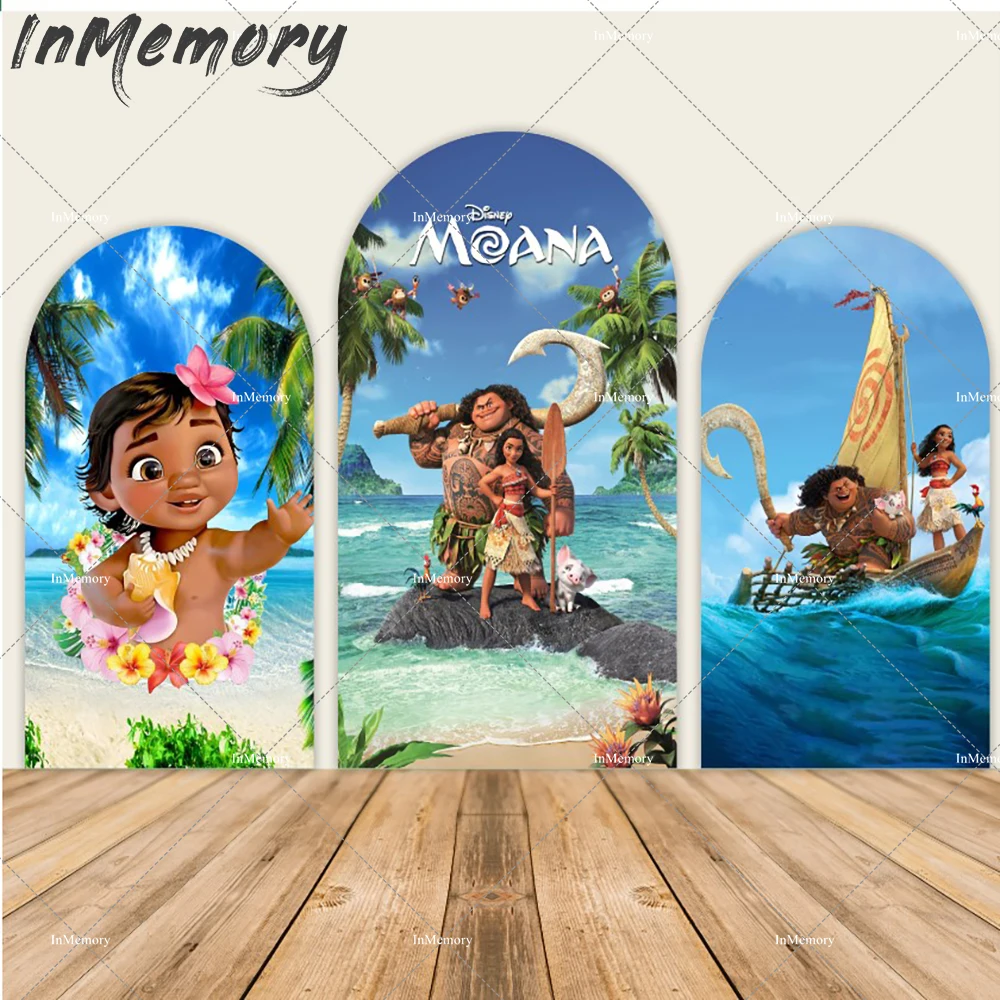 Newborn Girls 1st Birthday Party Photo Background Vaiana Cake Table Cover Decor Banner